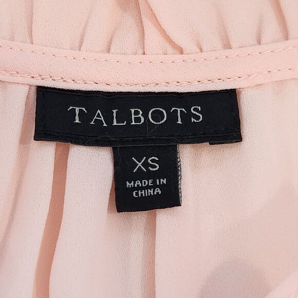 Talbots Womens Tank Top Ruffle Trim Light Pink XS Thin Lightweight Polyester - Picture 2 of 9